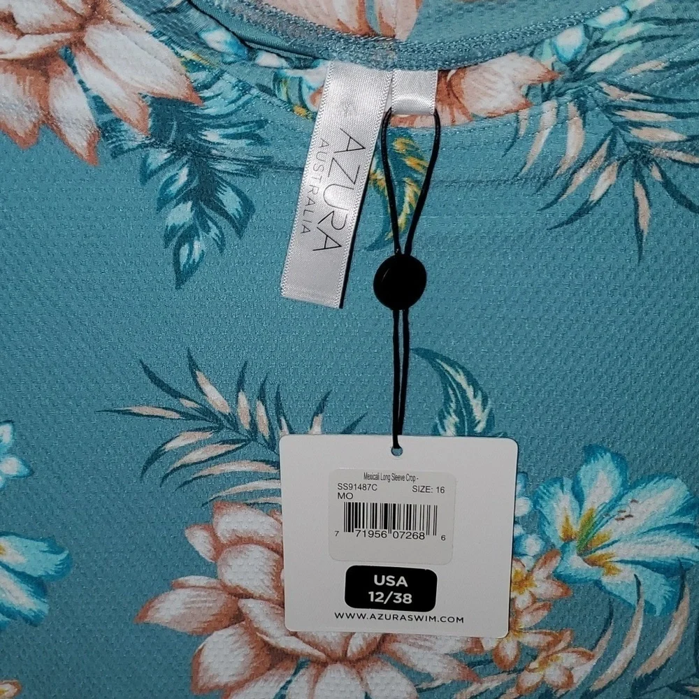 Azura Australia Mexicali Long Sleeve Crop Swim Top Size US 12